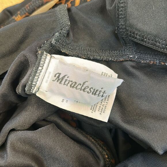 Miraclesuit Leopard Animal Print‎ Women's Swim Top Tankini Size 12 Shaping - Picture 4 of 4